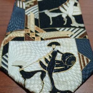 Elegant Black and Gold Men's Tie